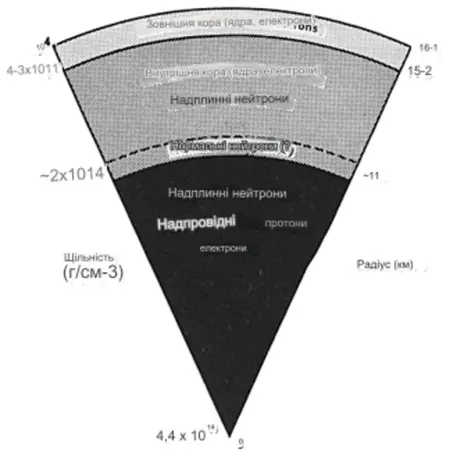 Внутрішня структура нейтронної зорі. Представлення NASA